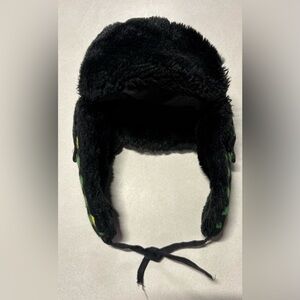 Cozy Black and Green Kids Winter Hat